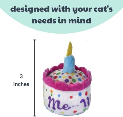 חבורת צעצוע של Huxley & Kent Cat | עוגת כובעי מסיבות & Mewow | צעצוע קיטי קטיף קטיפה רך עם קטניפ